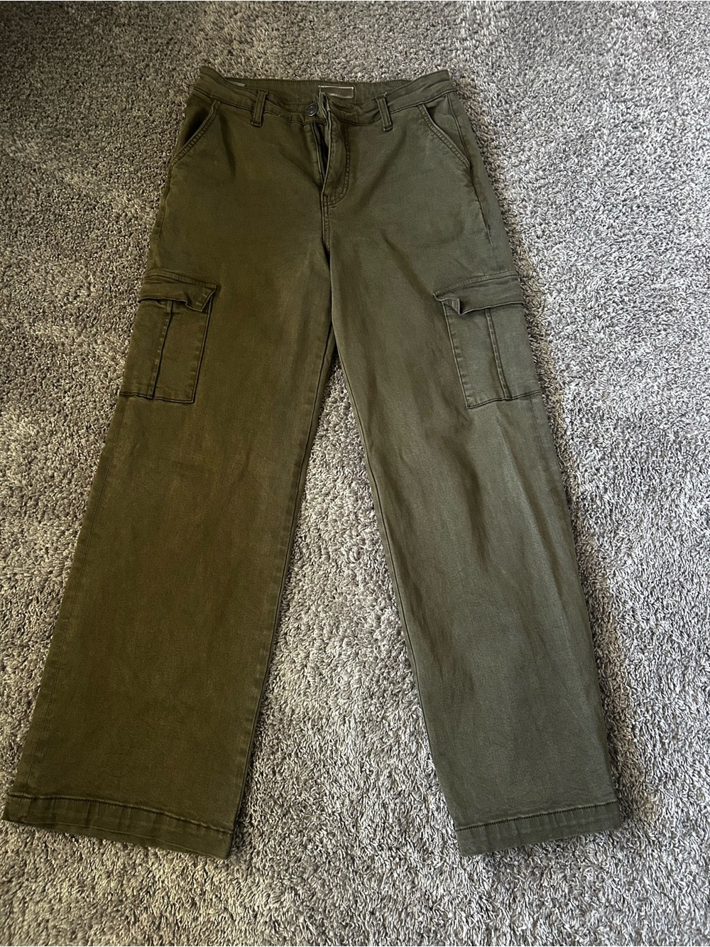 Kut from the Kloth Olive Green Wide Leg Cargo Jeans